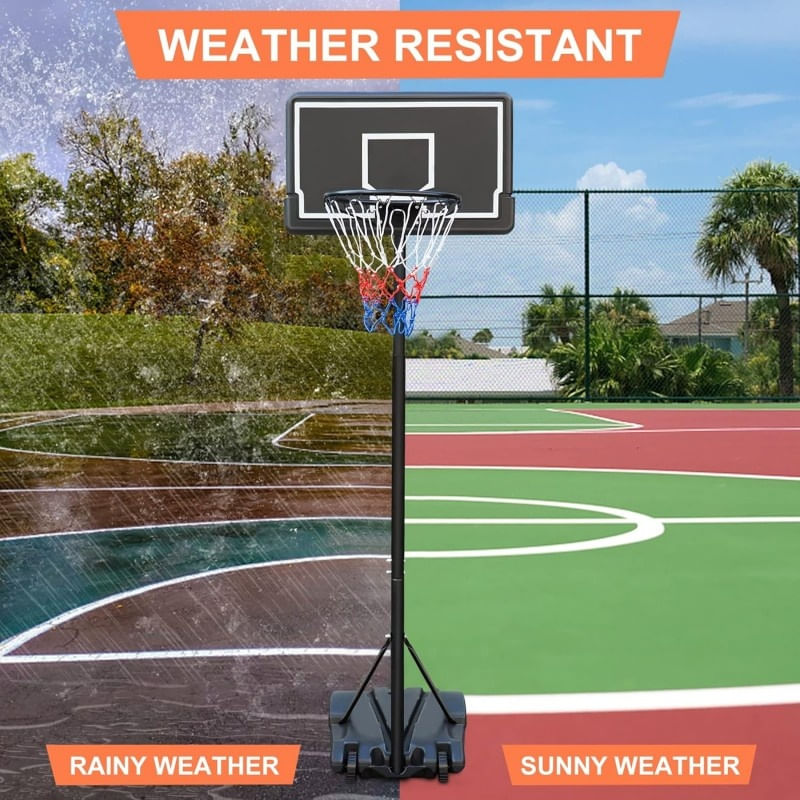 Sport si Outdoor - Sporturi de echipa - Baschet - Cosuri si panouri baschet - Cos de baschet portabil, cu reglaj de inaltime, 1,79 – 2,19 m, Ecarla, AR13 - Infinity.ro