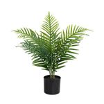 Casa si Gradina - Decoratiuni - Obiecte decorative - Plante artificiale - Planta artificiala Areca 70 cm, cu frunze verzi lungi si detalii realiste, pentru interior, ghiveci negru inclus - Infinity.ro