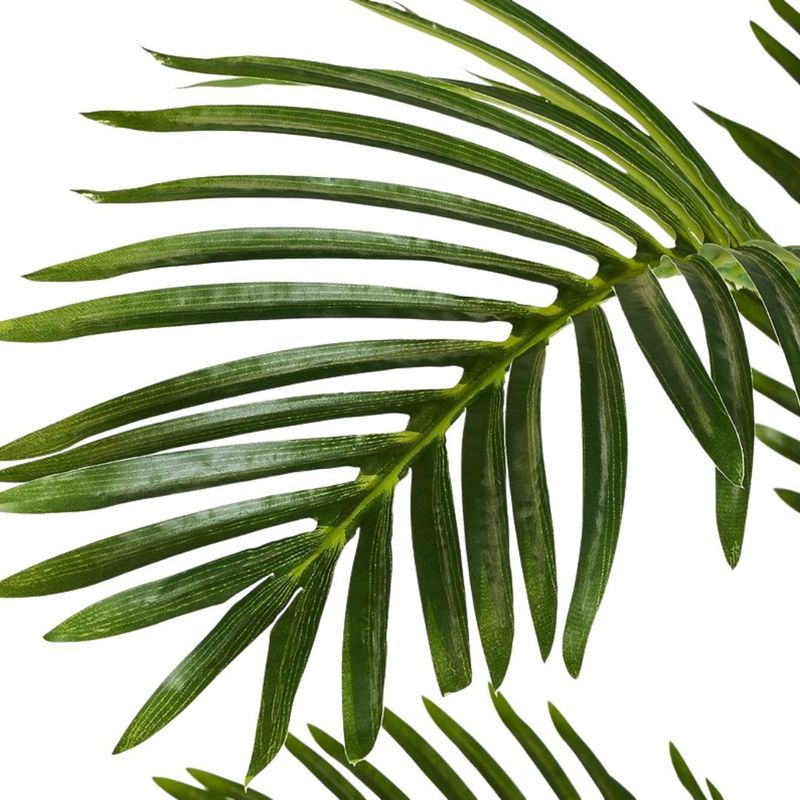 Casa si Gradina - Decoratiuni - Obiecte decorative - Plante artificiale - Planta artificiala Areca 70 cm, cu frunze verzi lungi si detalii realiste, pentru interior, ghiveci negru inclus - Infinity.ro