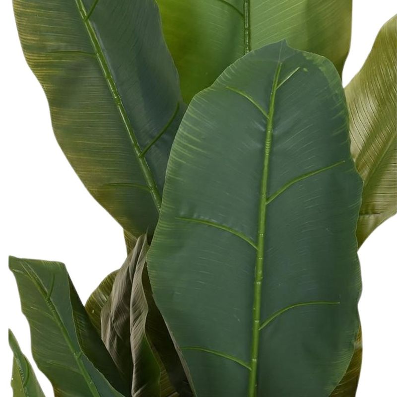 Casa si Gradina - Decoratiuni - Obiecte decorative - Plante artificiale - Planta artificiala Bananier 165 cm, cu 23 frunze verzi cu detalii realiste, pentru interior, in ghiveci negru - Infinity.ro