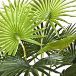 Casa si Gradina - Decoratiuni - Obiecte decorative - Plante artificiale - Planta artificiala Palmier 120 cm, bogata in frunze verzi cu detalii realiste, ghiveci negru inclus - Infinity.ro