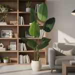 Casa si Gradina - Decoratiuni - Obiecte decorative - Plante artificiale - Planta artificiala Strelitzia 160 cm - Pasarea Paradisului - cu 10 frunze verzi cu detalii realiste, in ghiveci negru - Infinity.ro