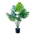 Casa si Gradina - Decoratiuni - Obiecte decorative - Plante artificiale - Planta artificiala Monstera 86 cm, cu detalii realistice, bogata in frunze verzi, aspect natural, ghiveci negru inclus - Infinity.ro