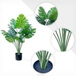 Casa si Gradina - Decoratiuni - Obiecte decorative - Plante artificiale - Planta artificiala Monstera 86 cm, cu detalii realistice, bogata in frunze verzi, aspect natural, ghiveci negru inclus - Infinity.ro