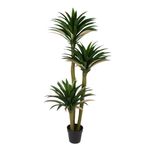 Casa si Gradina - Decoratiuni - Obiecte decorative - Plante artificiale - Planta artificiala Yucca 160 cm, cu frunze verzi si lungi, cu detalii realiste, pentru interior, ghiveci negru inclus - Infinity.ro