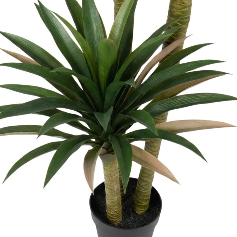 Casa si Gradina - Decoratiuni - Obiecte decorative - Plante artificiale - Planta artificiala Yucca 160 cm, cu frunze verzi si lungi, cu detalii realiste, pentru interior, ghiveci negru inclus - Infinity.ro