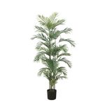 Casa si Gradina - Decoratiuni - Obiecte decorative - Plante artificiale - Planta artificiala Areca 90 cm, cu frunze verzi lungi si detalii realiste, pentru interior, ghiveci negru inclus - Infinity.ro