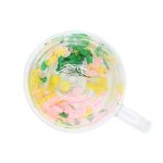 Casa si Gradina - Bucatarie si vesela - Cani si pahare - Cani si cesti - Cana cu insertie de flori uscate, hortensie multicolor, pereti dubli, sticla borosilicata, 200 ml, Aurora Bloom - Infinity.ro