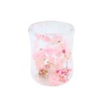 Casa si Gradina - Bucatarie si vesela - Cani si pahare - Pahare - Pahar cu insertie de flori uscate, hortensie, roz si alb, pereti dubli, sticla borosilicata, 200 ml, Aurora Bloom - Infinity.ro