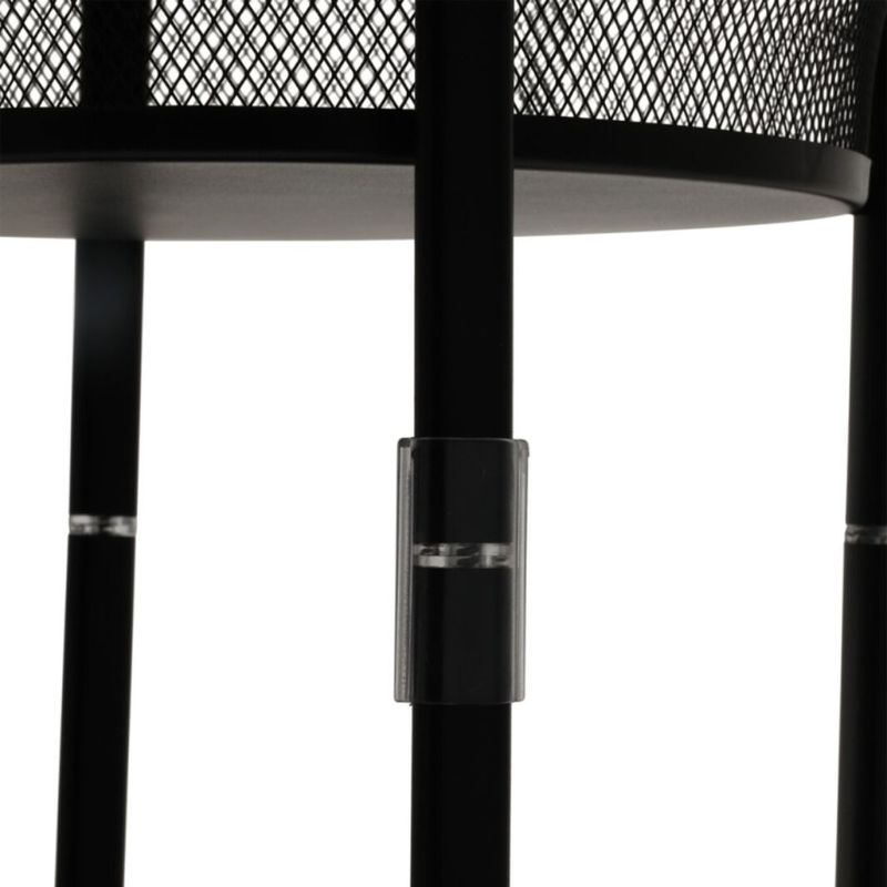 Casa si Gradina - Mobilier - Biblioteci si rafturi - Rafturi - Carucior de depozitare cu 3 cosuri rotunde din plasa metalica – Mobil cu roti, culoare negru Ø37x88 cm - Infinity.ro