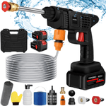 Casa si Gradina - Constructii - Scule electrice si accesorii - Aparate de spalat cu presiune - Aparat de spalat cu presiune tip pistol DASBO®, fara fir, 2 acumulatori reincarcabili, Recipient spuma,Accesorii incluse - Infinity.ro