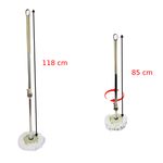 Market - Curatenie si intretinere casa - Produse menaj - Maturi si farase - Set galeata cu roti storcator inox si mop rotativ PAA-home, 2 lavete incluse, culoare gri - Infinity.ro