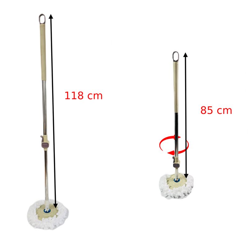 Market - Curatenie si intretinere casa - Produse menaj - Maturi si farase - Set galeata cu roti storcator inox si mop rotativ PAA-home, 2 lavete incluse, culoare gri - Infinity.ro