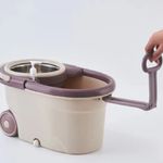 Market - Curatenie si intretinere casa - Produse menaj - Maturi si farase - Set galeata cu roti storcator inox si mop rotativ PAA-home, 2 lavete incluse, culoare gri - Infinity.ro