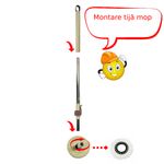 Market - Curatenie si intretinere casa - Produse menaj - Maturi si farase - Set galeata cu roti storcator inox si mop rotativ PAA-home, 2 lavete incluse, culoare gri - Infinity.ro