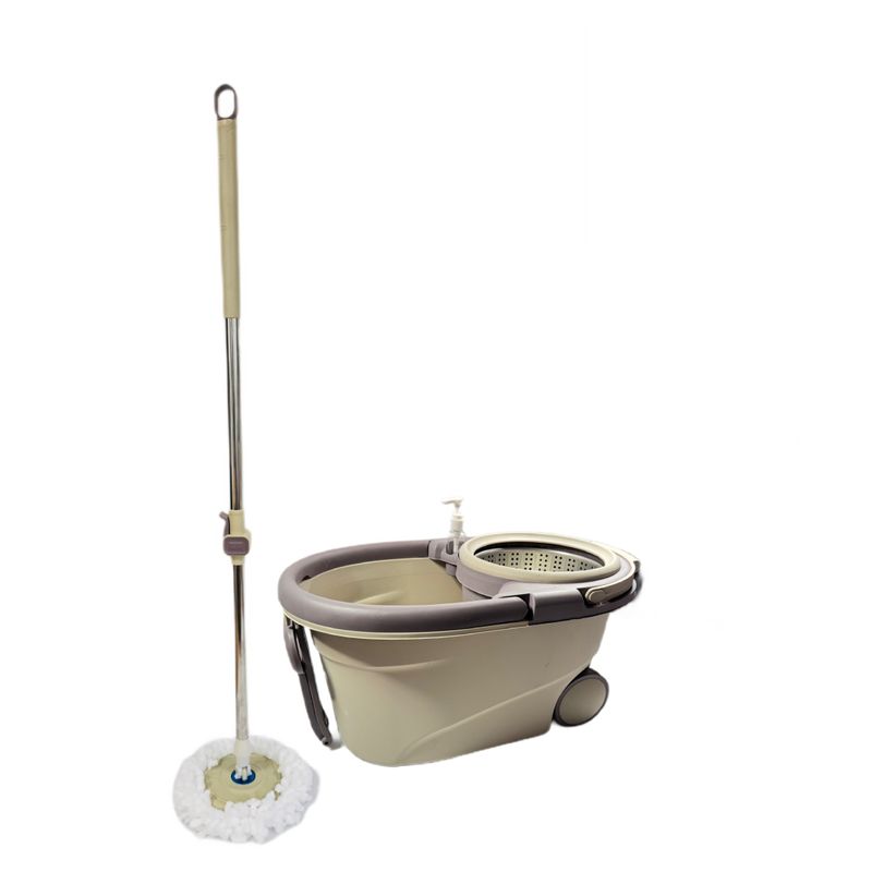 Market - Curatenie si intretinere casa - Produse menaj - Maturi si farase - Set galeata cu roti storcator inox si mop rotativ PAA-home, 2 lavete incluse, culoare gri - Infinity.ro