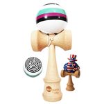 Jucarii, Copii si Bebe - Jucarii si jocuri - Jucarii & jocuri educative - Jucarii interactive - Kendama din lemn natural, Bila lemn + Sticker Waterproof USA pentru telefon, 176KD - Infinity.ro
