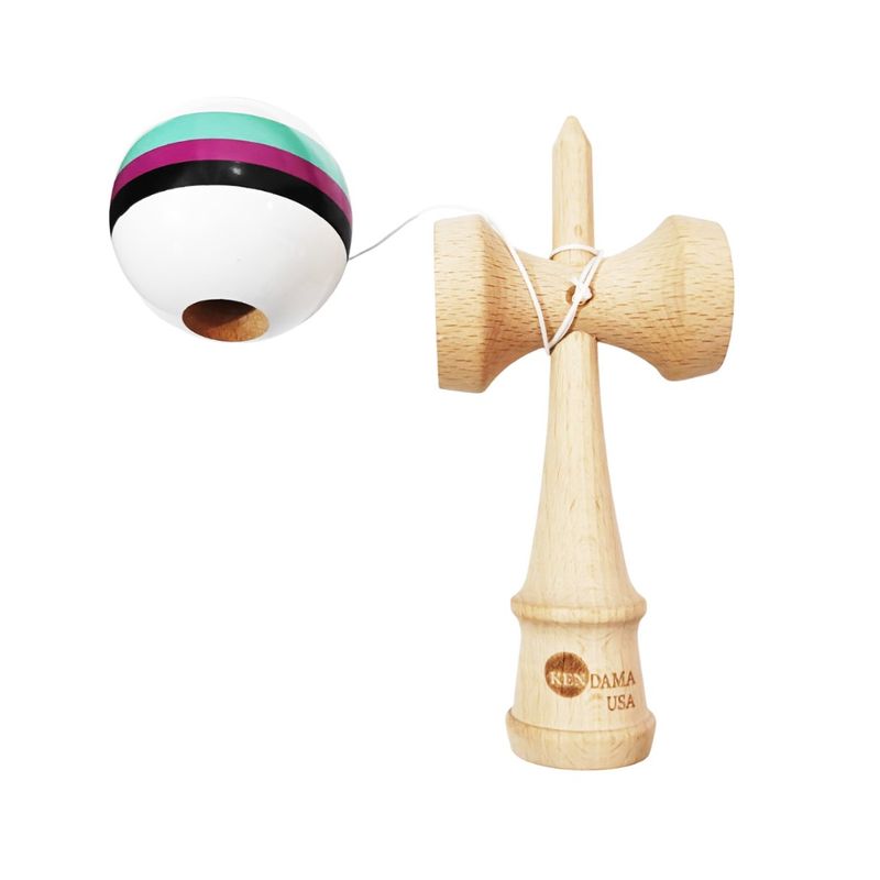 Jucarii, Copii si Bebe - Jucarii si jocuri - Jucarii & jocuri educative - Jucarii interactive - Kendama din lemn natural, Bila lemn + Sticker Waterproof USA pentru telefon, 176KD - Infinity.ro