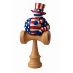 Jucarii, Copii si Bebe - Jucarii si jocuri - Jucarii & jocuri educative - Jucarii interactive - Kendama din lemn natural, Bila lemn + Sticker Waterproof USA pentru telefon, 176KD - Infinity.ro