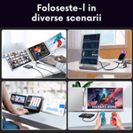 PC, gaming si accesorii - Desktop PC & monitoare - Monitoare - Monitor dual, 16 inch, IPS 1200P 16:10, HDR, Plug & Play, ecrane rotative 360° cu auto-rotire, USB-C/HDMI, geanta cadou - Infinity.ro