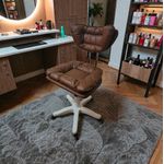 Casa si Gradina - Mobilier - Scaune si fotolii - Scaune - Scaun ergonomic, elegant si versatil, rotativ, mobil, ajustabil pe inaltime (65–75 cm), piele PU,  maro - Infinity.ro