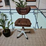 Casa si Gradina - Mobilier - Scaune si fotolii - Scaune - Scaun ergonomic, elegant si versatil, rotativ, mobil, ajustabil pe inaltime (65–75 cm), piele PU,  maro - Infinity.ro