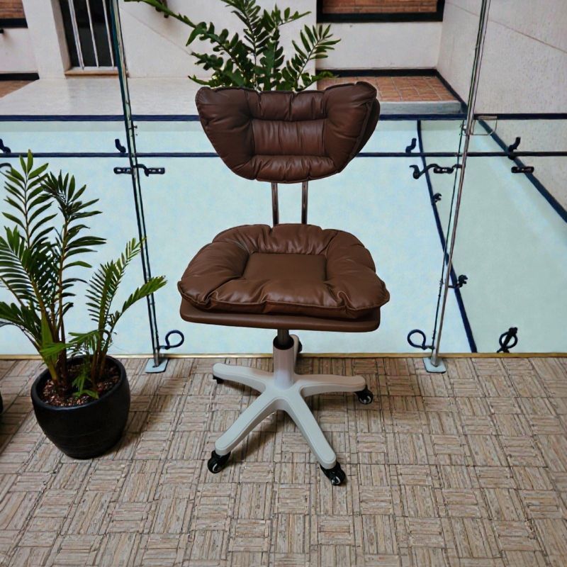Casa si Gradina - Mobilier - Scaune si fotolii - Scaune - Scaun ergonomic, elegant si versatil, rotativ, mobil, ajustabil pe inaltime (65–75 cm), piele PU,  maro - Infinity.ro