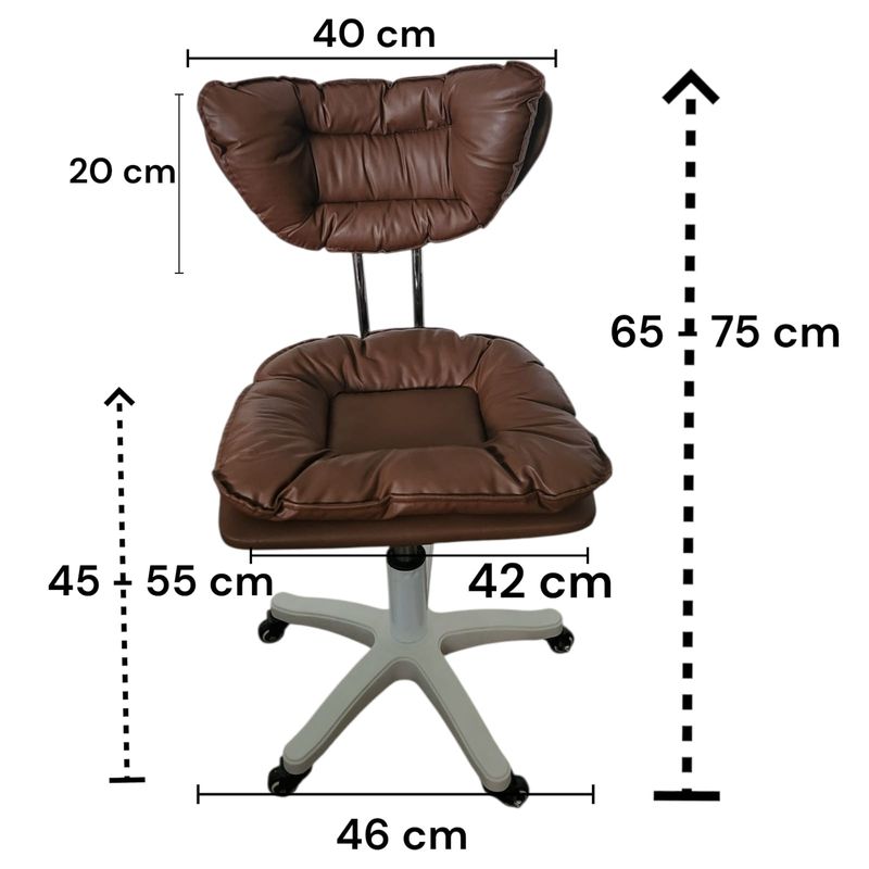 Casa si Gradina - Mobilier - Scaune si fotolii - Scaune - Scaun ergonomic, elegant si versatil, rotativ, mobil, ajustabil pe inaltime (65–75 cm), piele PU,  maro - Infinity.ro