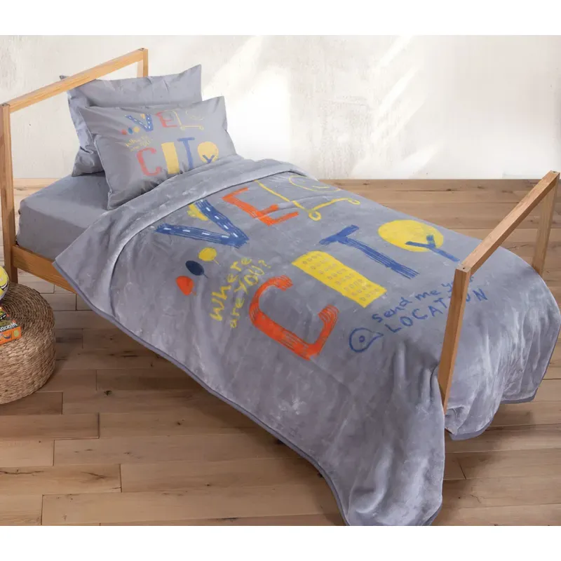 Casa si Gradina - Textile si covoare - Pături și cuverturi - Paturici copii - Patura Junior Velocity 160X220 Grey - Infinity.ro