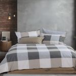 Casa si Gradina - Textile si covoare - Lenjerii de pat - Seturi de lenjerie - Set husa 270x270 cm + 2 fete perna 52x72 cm + cearsaf 180x200 cm Nef-Nef Casual Gri - Infinity.ro