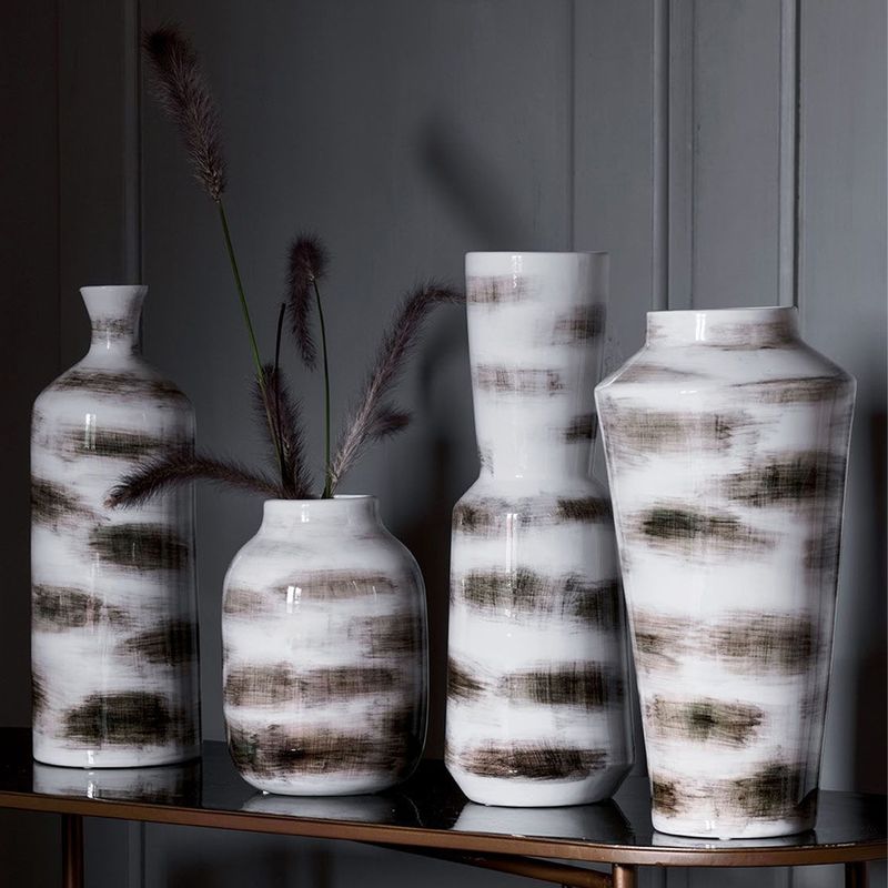 Casa si Gradina - Decoratiuni - Obiecte decorative - Vaze si boluri decorative - Vaza ceramica Andrea Fontebasso Charcoal H33 cm alb-gri - Infinity.ro