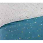 Casa si Gradina - Textile si covoare - Lenjerii de pat - Lenjerii copii - Set Outer Space 2 cearsafuri pat 170X260 + 1 fata perna 52X72 Petrol - Infinity.ro