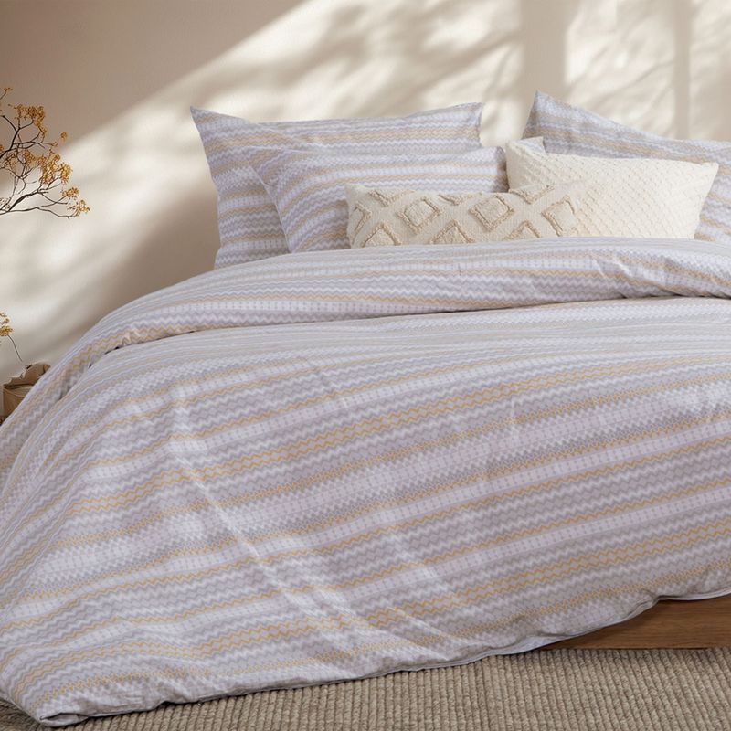 Casa si Gradina - Textile si covoare - Lenjerii de pat - Seturi de lenjerie - Set 2 cearsafuri 200x270 cm + 2 fete perna 52x72 cm Nef-Nef Quantro Gri - Infinity.ro