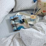 Casa si Gradina - Textile si covoare - Lenjerii de pat - Seturi de lenjerie - Set husa 240x270 cm + 2 fete perna 52x72 cm + cearsaf 160x200 cm Nef-Nef Keylan Albastru - Infinity.ro