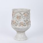 Casa si Gradina - Decoratiuni - Obiecte decorative - Vaze si boluri decorative - Vaza ciment Eurolamp H30 cm alb - Infinity.ro