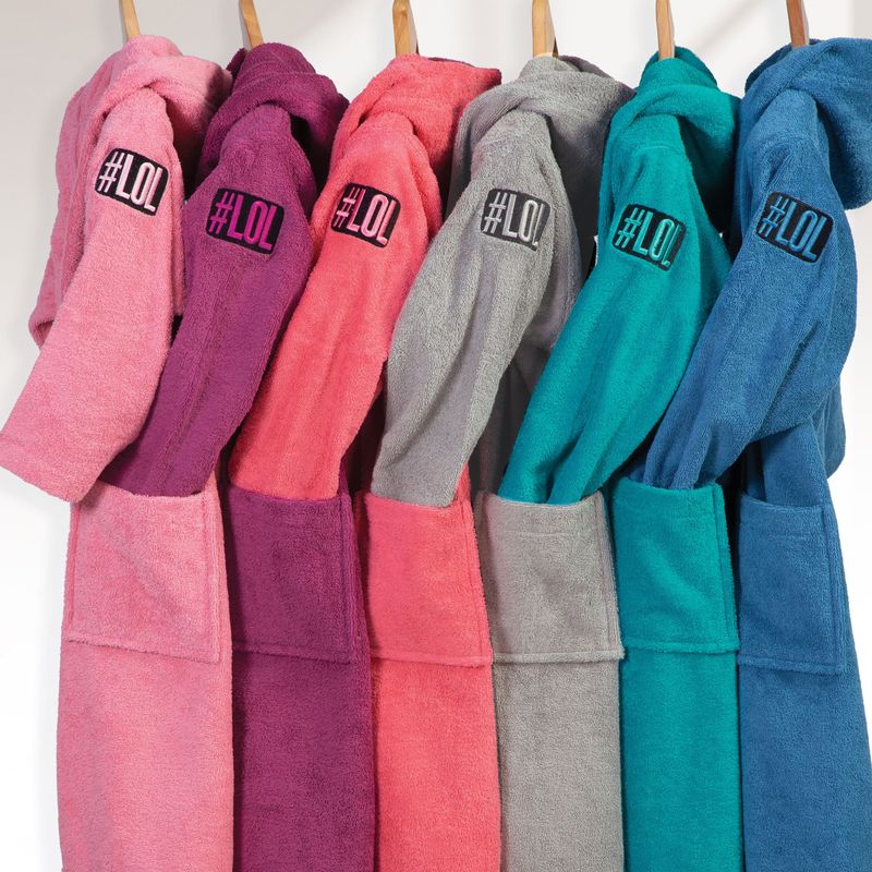 Casa si Gradina - Textile si covoare - Textile baie - Halate de baie - Halat baie cu gluga Nef-Nef Junior 4-6 Ani Rose - Infinity.ro