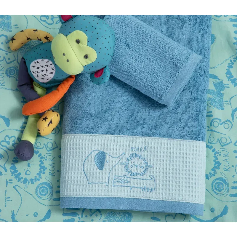 Casa si Gradina - Textile si covoare - Textile baie - Prosoape - Set 2 Prosoape Junior Jungle Combo Petrol - Infinity.ro