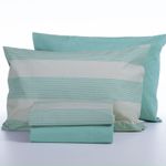 Casa si Gradina - Textile si covoare - Lenjerii de pat - Seturi de lenjerie - Set husa 240x270 cm + 2 fete perna 52x72 cm + cearsaf 160x200 cm Nef-Nef Casual Stripe Petrol - Infinity.ro