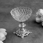 Casa si Gradina - Bucatarie si vesela - Cani si pahare - Pahare - Cupa desert cu picior argintiu Efegil 12x12x14 cm transparent - Infinity.ro