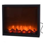 Casa si Gradina - Corpuri si surse de iluminat - Veioze si lampi - Lampi de veghe - Decoratiune LED semineu cu efect flacara Koopman 41x10x25 cm negru - Infinity.ro