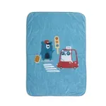 Casa si Gradina - Textile si covoare - Pături și cuverturi - Paturici copii - Patura Baby Cradle Traffic 75X100 Aqua - Infinity.ro