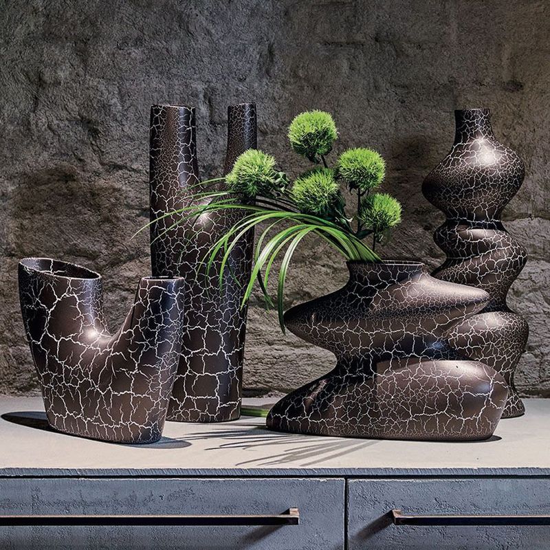 Casa si Gradina - Decoratiuni - Obiecte decorative - Vaze si boluri decorative - Vaza ceramica H48 cm Spider Andrea Fontebasso negru/alb - Infinity.ro