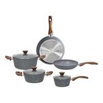 Casa si Gradina - Bucatarie si vesela - Vase pentru gatit - Tigai si seturi - Set gatit 8Pcs Top Granite Aluminum Gray Tognana - Infinity.ro
