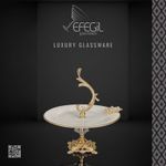 Casa si Gradina - Bucatarie si vesela - Vesela si tacamuri - Vesela desert - Fructiera portelan alb-auriu Efegil Bros 19x19x25 cm - Infinity.ro