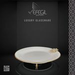 Casa si Gradina - Bucatarie si vesela - Vesela si tacamuri - Vesela desert - Fructiera portelan alb-auriu Efegil Bros 25x25x6 cm - Infinity.ro