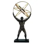 Casa si Gradina - Decoratiuni - Obiecte decorative - Accesorii decorative - Decoratiune bronz Man With Golden globe H22 - Infinity.ro