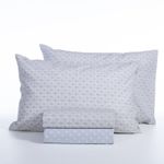 Casa si Gradina - Textile si covoare - Lenjerii de pat - Seturi de lenjerie - Set husa 270x270 cm + 2 fete perna 52x72 cm + cearsaf 180x200 cm Nef-Nef Keylan Albastru - Infinity.ro