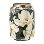 Casa si Gradina - Decoratiuni - Obiecte decorative - Vaze si boluri decorative - Vaza metalica cu print floral Koopman H20.5 cm verde-auriu - Infinity.ro