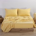 Casa si Gradina - Textile si covoare - Lenjerii de pat - Cearceafuri de pat - Cearsaf pat Queen Size bumbac galben Nef-Nef Basic 240X270 cm Yellow - Infinity.ro