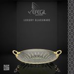 Casa si Gradina - Bucatarie si vesela - Vesela si tacamuri - Platouri de bucatarie - Platou sticla rotund Efegil Ciragan transparent-auriu 29 cm - Infinity.ro